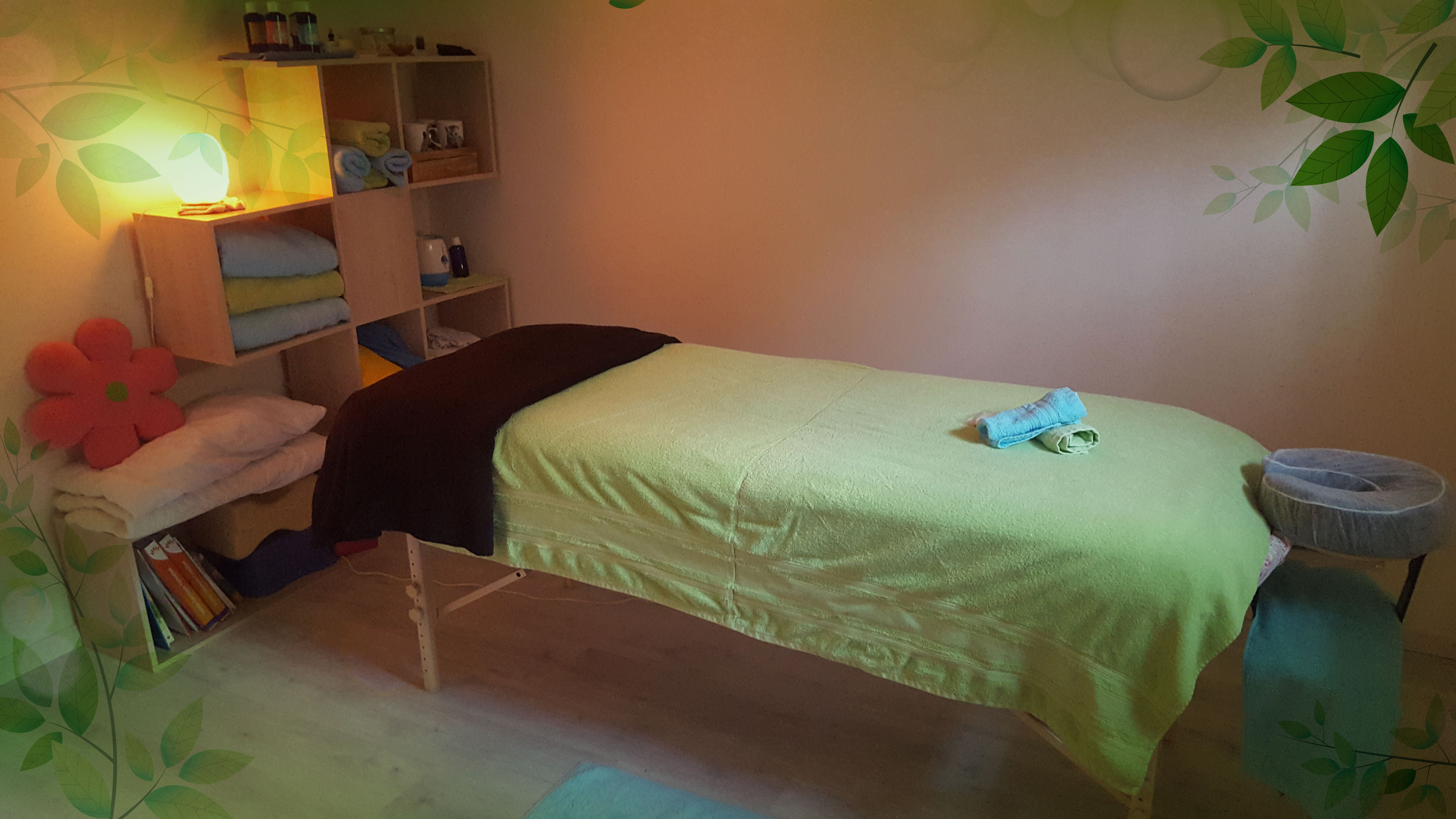 Salon de massage Instants pour Soi, ambiance chaleureuse et accueillante.